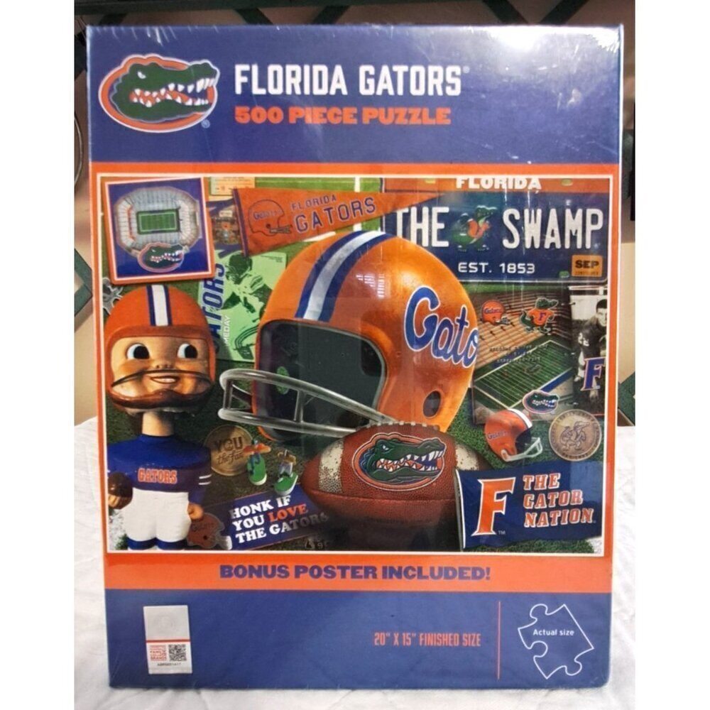 NCAA Florida Gators 500 Piece Puzzle Bonus Poster Included New In Box